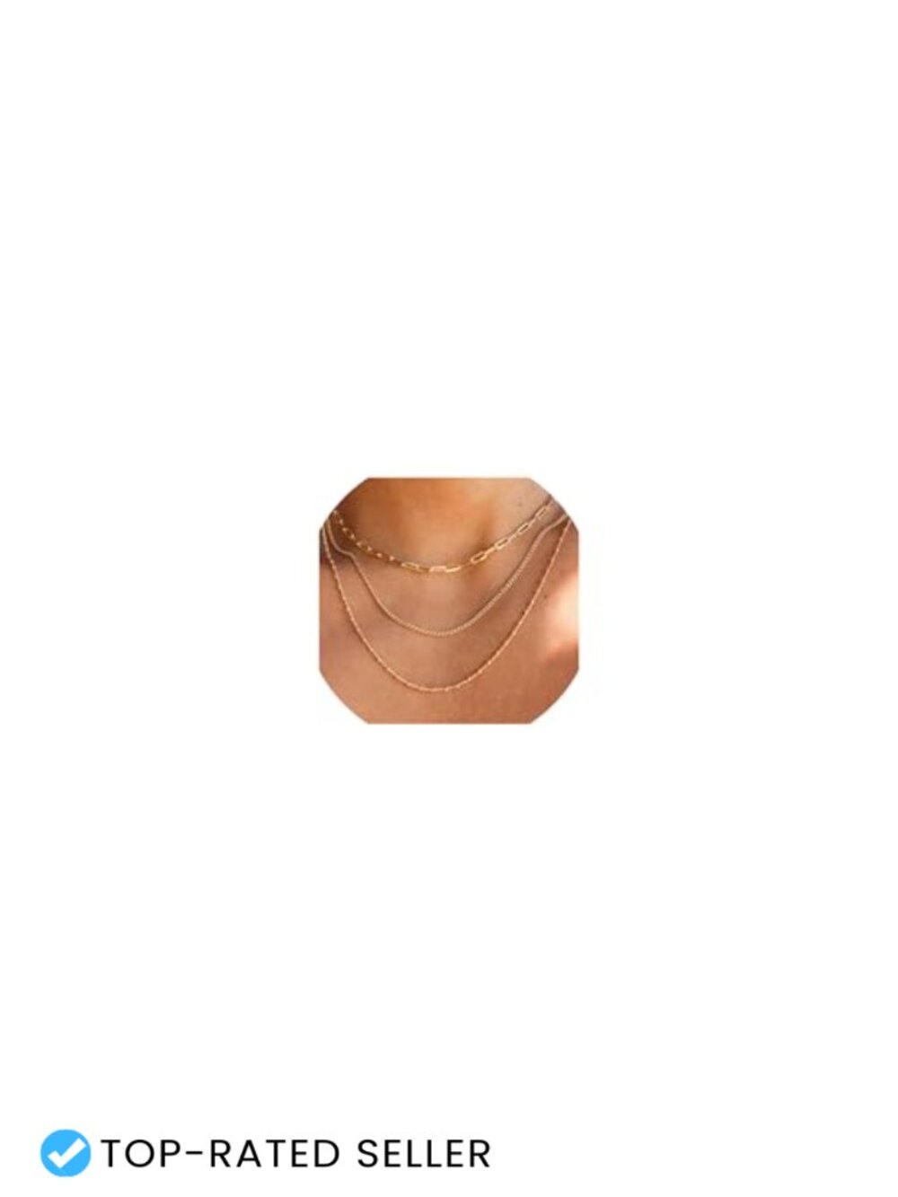 Waterproof Gold Layered Necklace Set for Women, Non-Tarnish Gold Plated
